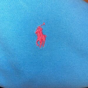 Polo Ralph‎ Lauren Knit Shirt Turquoise w/ Pink Pony Short Sleeve Size: 2XB Big